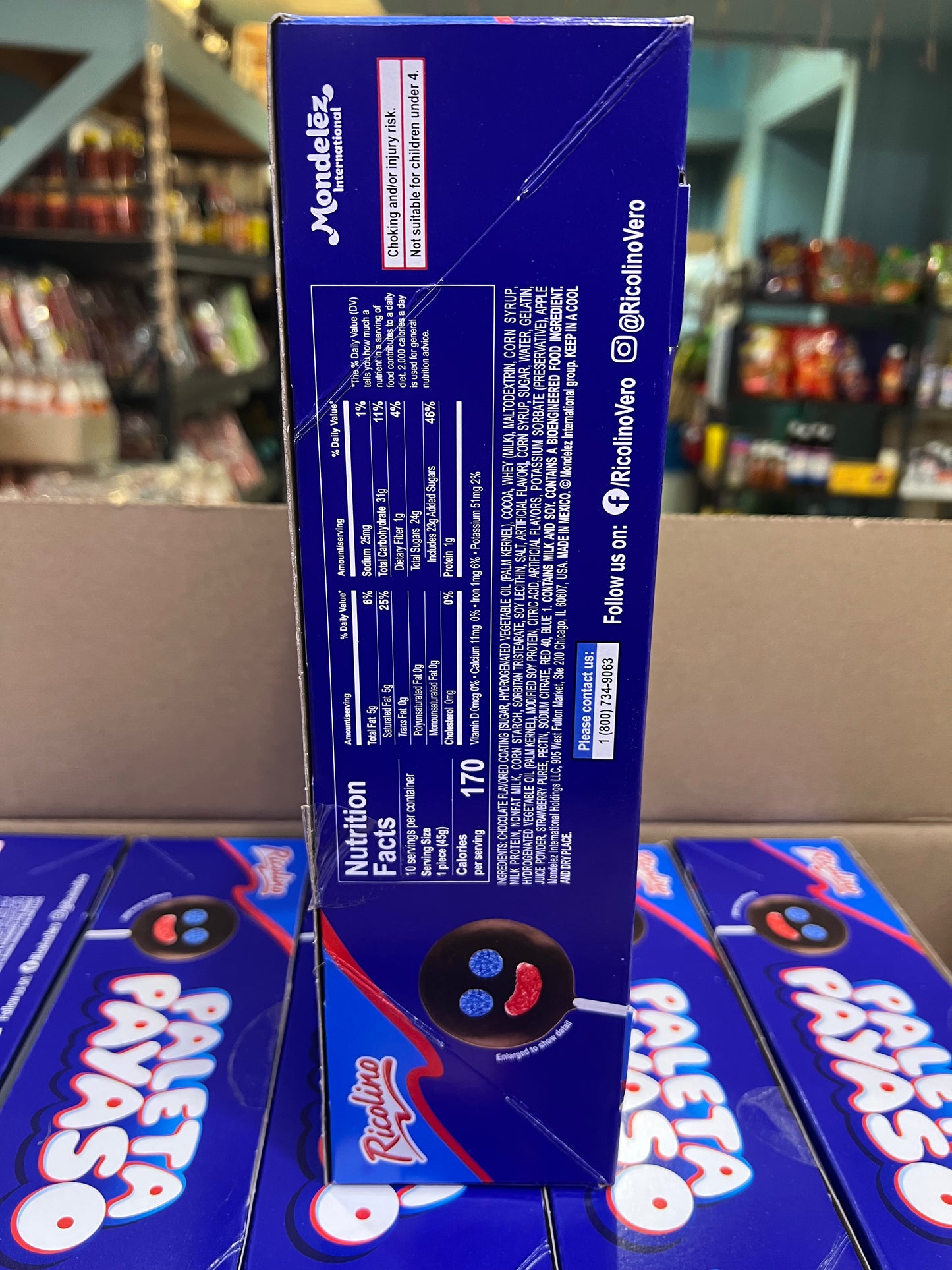 Ricolino Paleta Payaso Display 10 pcs Marshmallow Lollipop