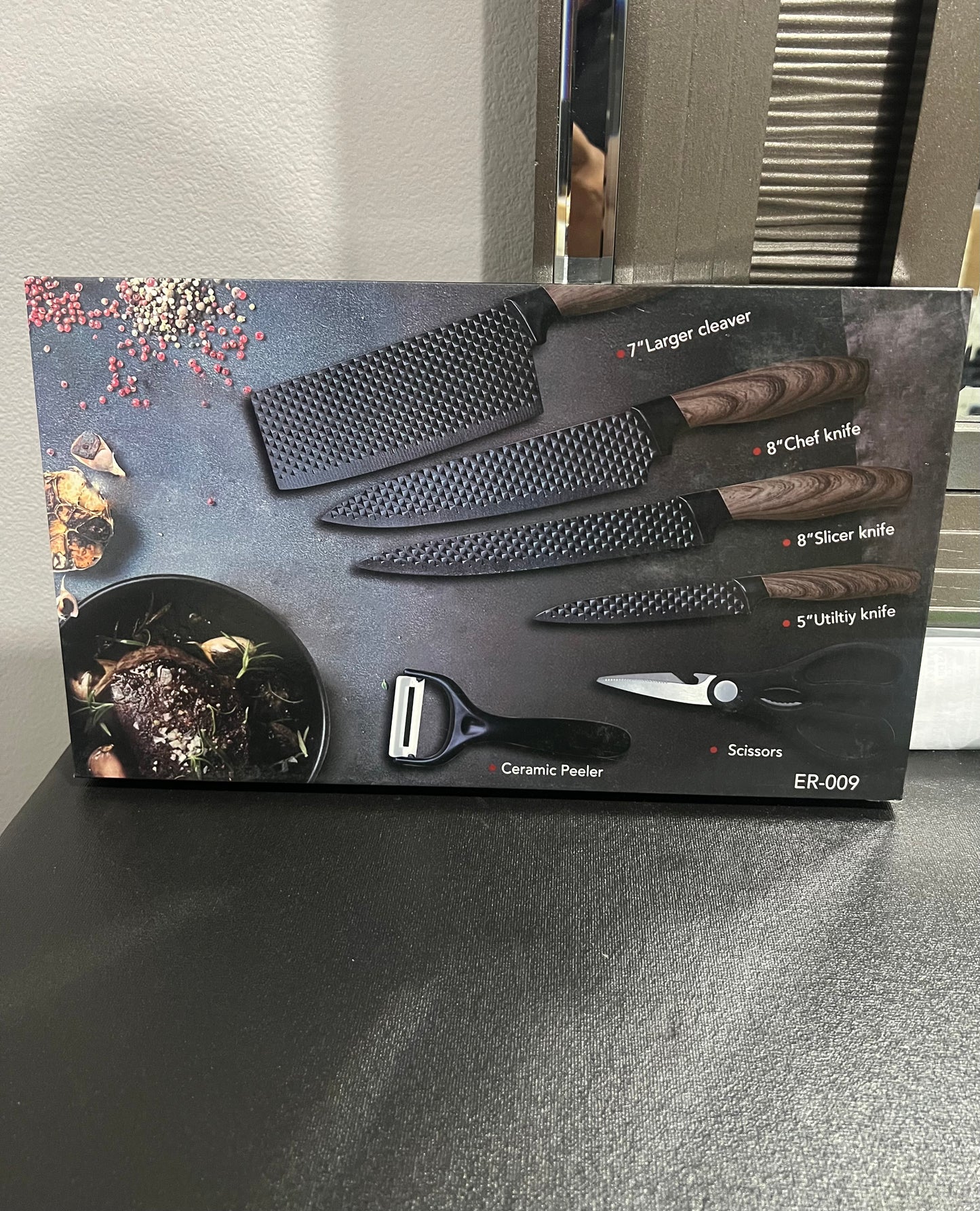 6-piece Stainless Steel Knife Sets Chef Knife And Wood Handle