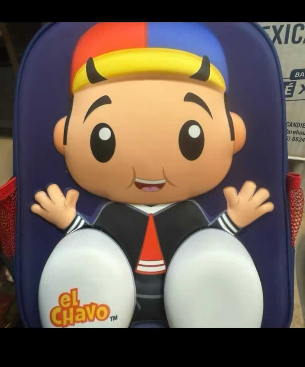 Colorful El Chavo del Ocho 3D kids backpack featuring iconic character design, perfect for young fans of the show.